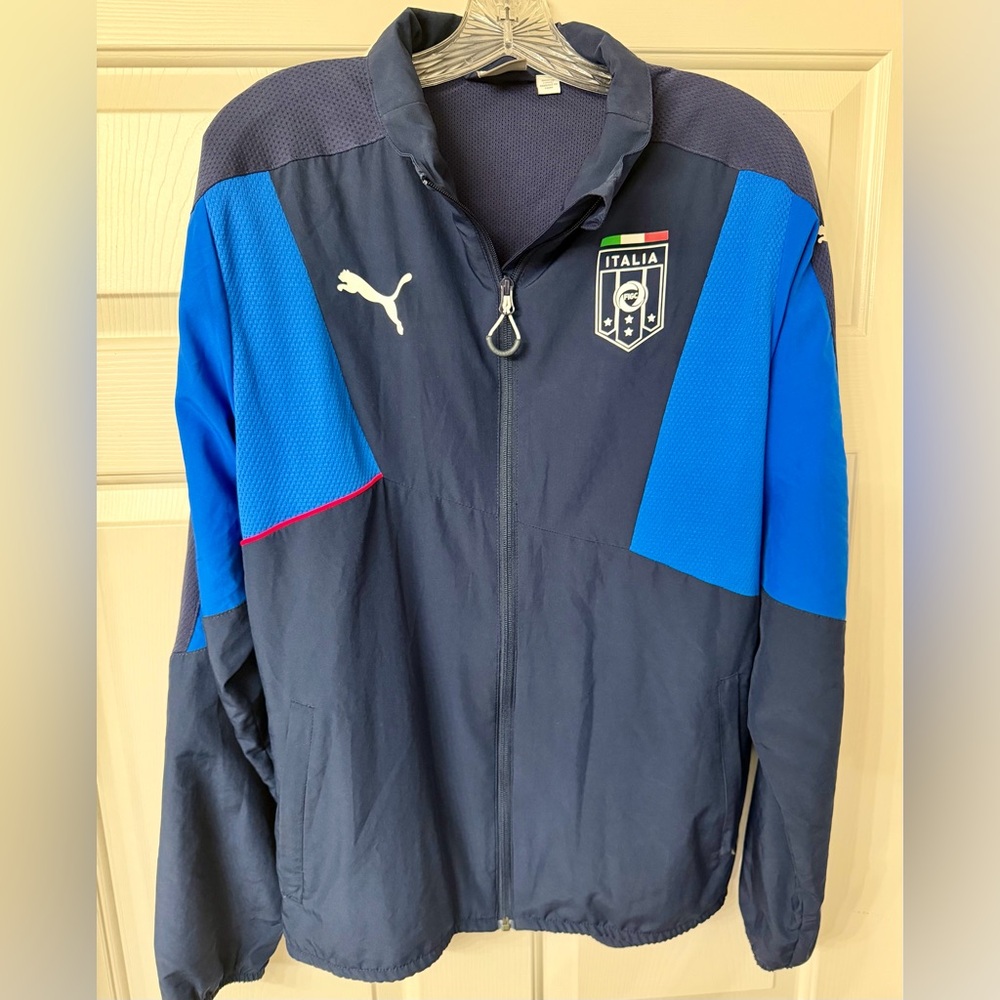 Puma Italia Italy Soccer Training Mens Large L Track Jacket World Cup Perfect